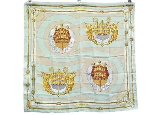 HERMES エルメス スカーフ カレ90 マルチカラー シルク100% レディース CHATEAUX D'ARRIERE 艫飾り 美品