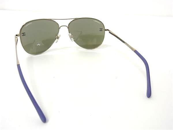 CHANEL シャネル サングラス ココマーク 4189 シルバー クリアブラウン メタル メンズ ミラーレンズ ティアドロップ 美品