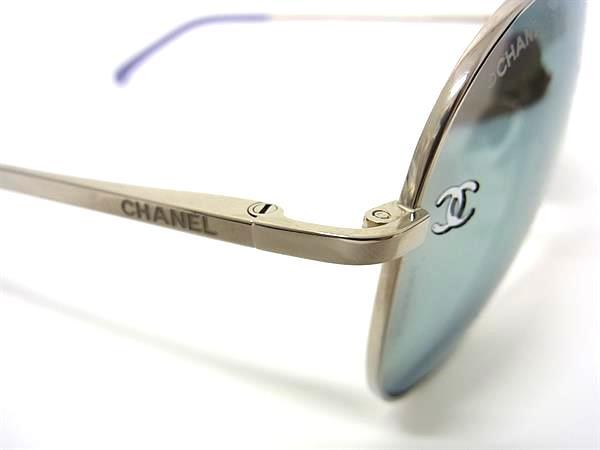CHANEL シャネル サングラス ココマーク 4189 シルバー クリアブラウン メタル メンズ ミラーレンズ ティアドロップ 美品