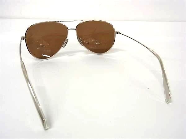 CELINE セリーヌ サングラス CL400620 シルバー クリアブラウン メタル メンズ ティアドロップ 美品