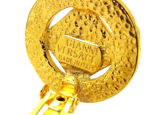 GIANNI VERSACE ジャンニ ヴェルサーチェ イヤリング メデューサ ゴールド メタル レディース 美品