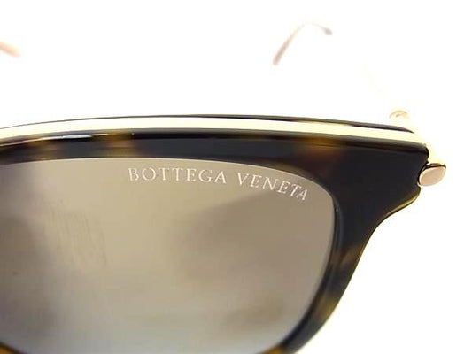 BOTTEGA VENETA ボッテガヴェネタ サングラス BV0261SK ブラウン クリアゴールド メタル ユニセックス ミラーレンズ べっ甲調 美品