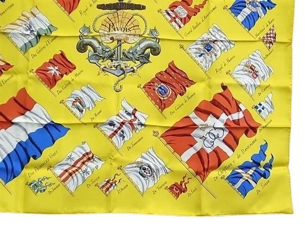 HERMES エルメス スカーフ カレ90 マルチカラー シルク100% レディース Pavois 船旗 美品