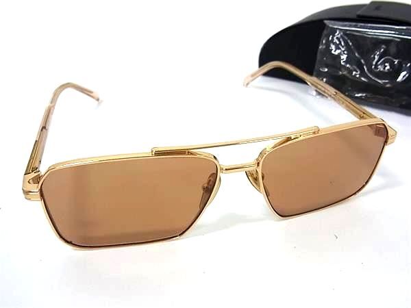 PRADA プラダ サングラス SPR A57 ゴールド クリアブラウン プラスチック ユニセックス 美品