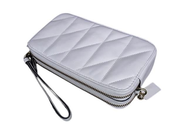 COACH コーチ ショルダーバッグ ピロー CM531 アイボリー レザー レディース 2WAY キルティング ダブルジップ ゴールド金具 美品