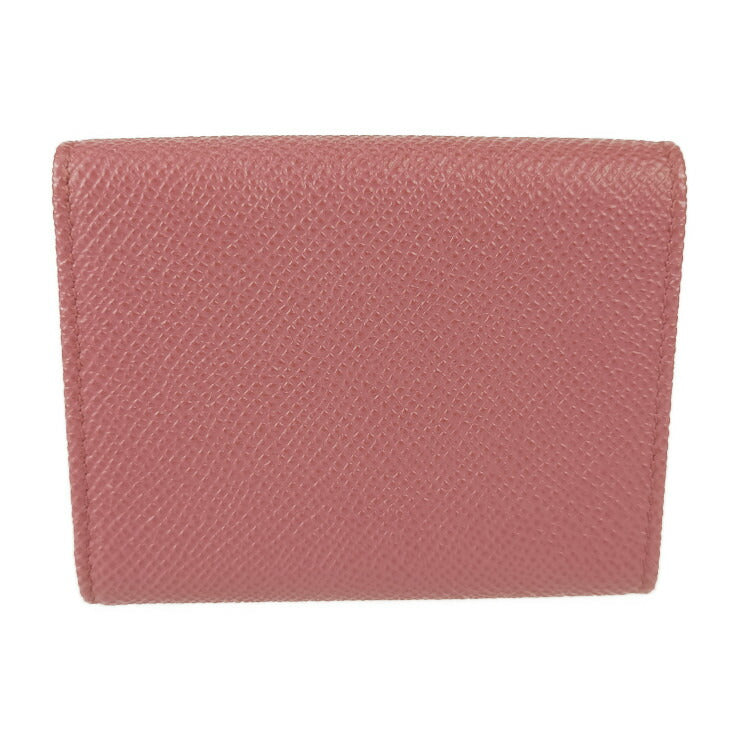 超美品 BVLGARI ブルガリ ブルガリ・ブルガリ 三つ折り財布 291021 BLUSH QUARTZ ピンク系 カーフレザー コンパクトウォレット ゴールド金具 ロゴクリップ