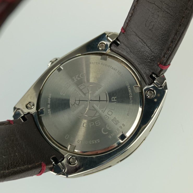 SEIKO セイコー メンズ腕時計 ASTRON アストロン レボリューションライン SBXC033 5X53-0AL0 シルバー ボルドー チタン クロコダイル メンズ GPS ソーラー電波 クロノグラフ
