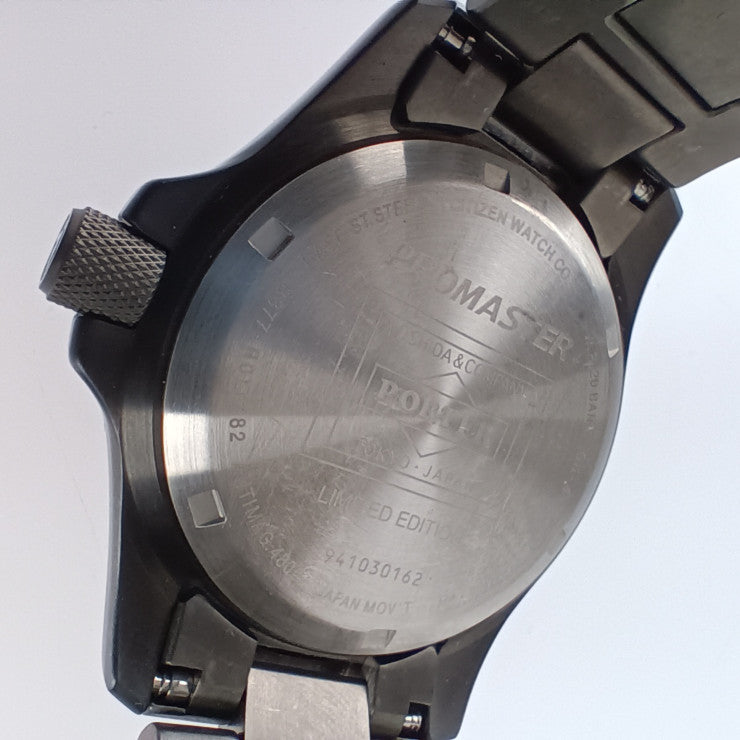 美品 CITIZEN シチズン メンズ腕時計 プロマスター ポーターオリジナルモデル GMT WORLD TIME  B877-R011782 ガンメタル ステンレス メンズ エコドライブ