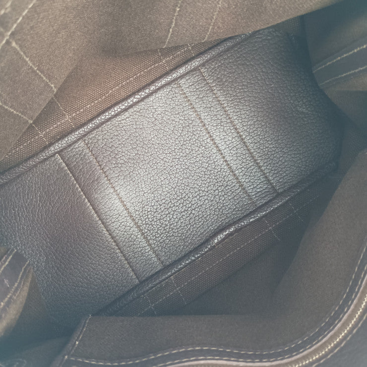 HERMES エルメス ハンドバッグ プティットサンチュール PM - ブラウン キャンバス レザー レディース トートバッグ □Ｊ刻印