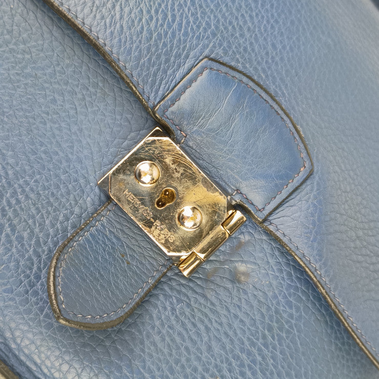 HERMES エルメス ビジネスバッグ サックアデペッシュ27 - ブルー系 シルバー金具 トリヨンクレマンス メンズ ハンドバッグ □Ｊ刻印