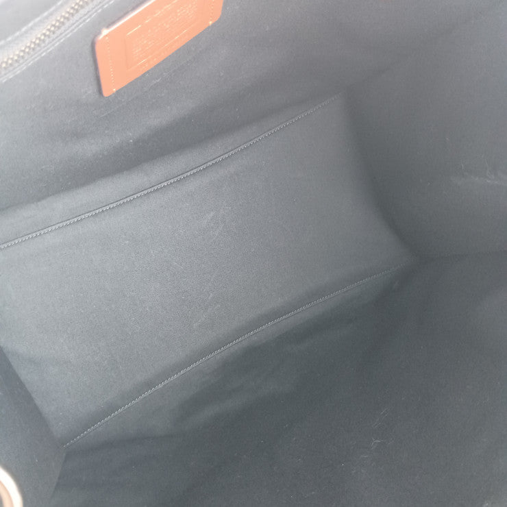 美品 COACH コーチ トートバッグ フィールド トート 40 C3798 ブルー系 キャンバス レザー ユニセックス 2WAY ショルダーバッグ ストライプ