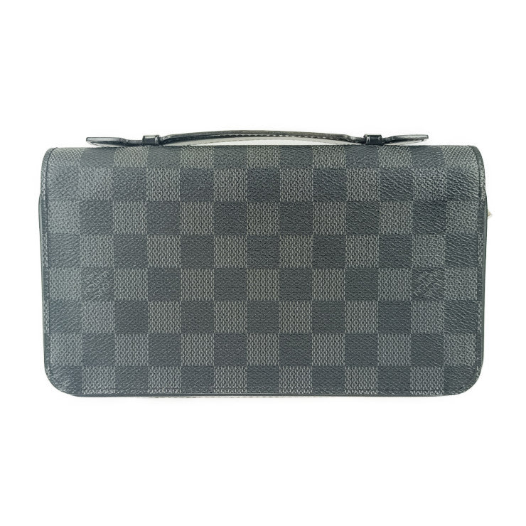 超美品 LOUIS VUITTON ルイ ヴィトン 長財布 ジッピー XL N41503 ブラック グレー シルバー金具 ダミエ・グラフィット キャンバス レザー メンズ ラウンドファスナー セカンドバッグ