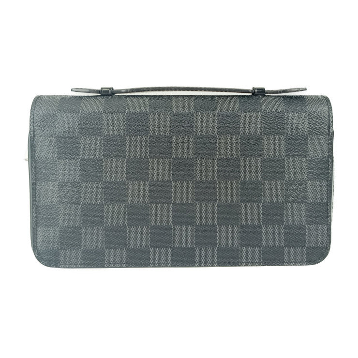 超美品 LOUIS VUITTON ルイ ヴィトン 長財布 ジッピー XL N41503 ブラック グレー シルバー金具 ダミエ・グラフィット キャンバス レザー メンズ ラウンドファスナー セカンドバッグ
