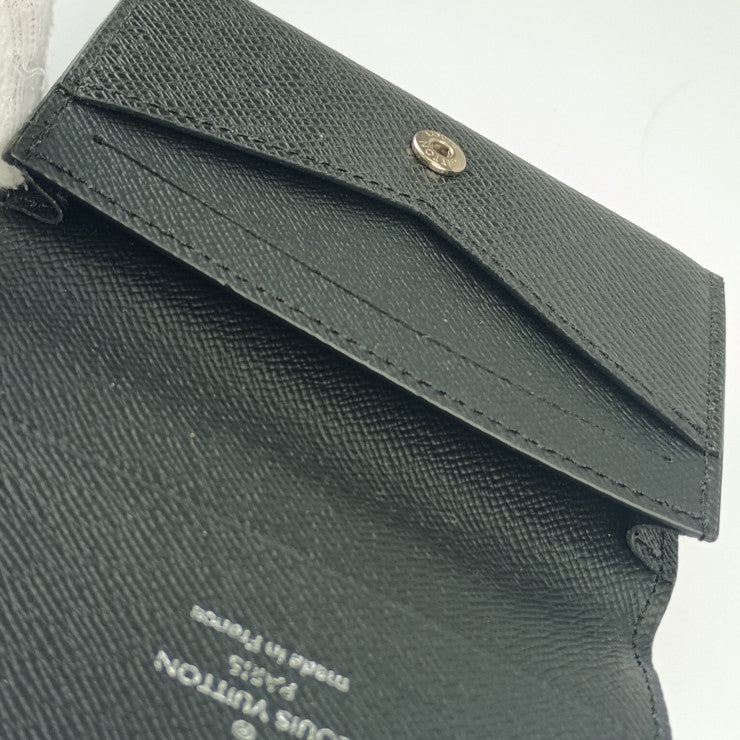 超美品 LOUIS VUITTON ルイ ヴィトン 名刺入れ アンヴェロップ カルト ドゥ ヴィジット NM M64595 アルドワーズ シルバー金具 タイガレザー メンズ カードケース 二つ折り