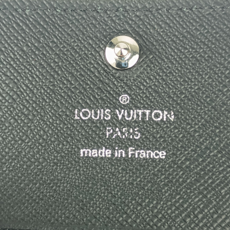 超美品 LOUIS VUITTON ルイ ヴィトン 名刺入れ アンヴェロップ カルト ドゥ ヴィジット NM M64595 アルドワーズ シルバー金具 タイガレザー メンズ カードケース 二つ折り