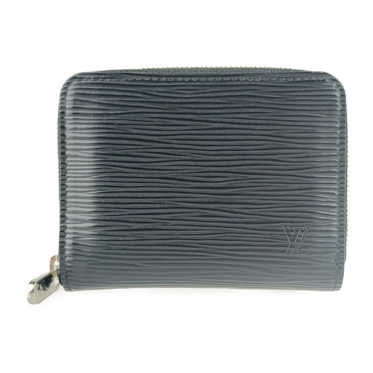 超美品 LOUIS VUITTON ルイ ヴィトン コインケース ジッピー コインパース M60152 ブラック シルバー金具 エピレザー ユニセックス ラウンドファスナー 小銭入れ