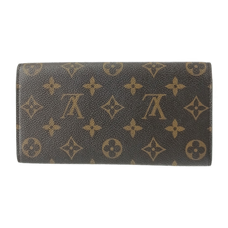 LOUIS VUITTON ルイヴィトン 長財布 モノグラム ポルトフォイユ エミリー M61289 ブラウン ピンク PVC レザー レディース ゴールド金具