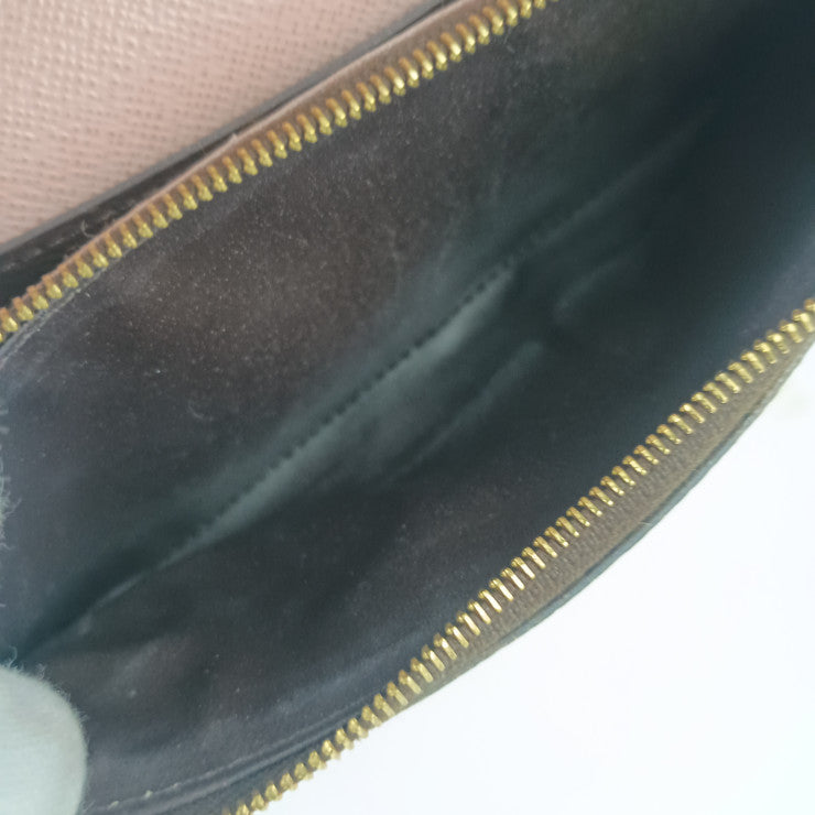 LOUIS VUITTON ルイヴィトン 長財布 モノグラム ポルトフォイユ エミリー M61289 ブラウン ピンク PVC レザー レディース ゴールド金具