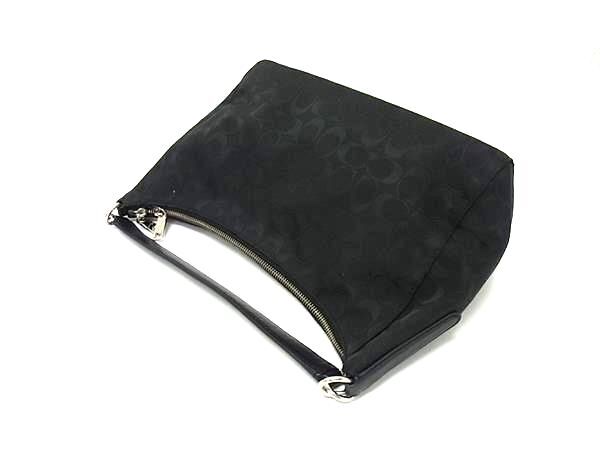 COACH コーチ ハンドバッグ シグネチャー 2WAY ショルダーバッグ F36716 ブラック キャンバス レザー レディース シルバー金具 美品