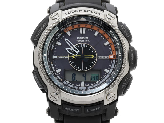 CASIO カシオ 腕時計 プロトレック PRW-5000-1ER シルバー ブラック 樹脂 ステンレス メンズ アナデジ ソーラー電波