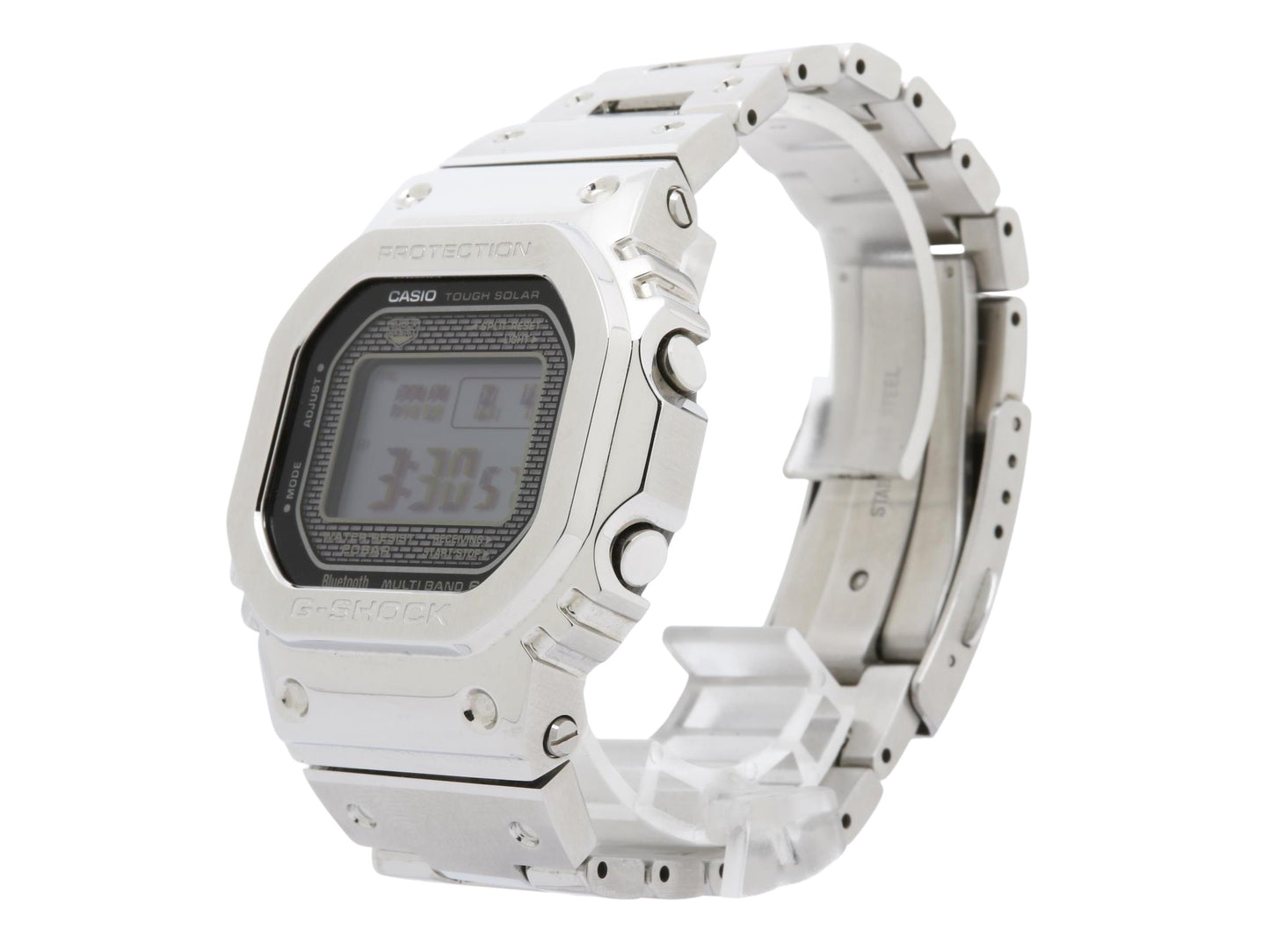 CASIO カシオ 腕時計 G-SHOCK フルメタル GMW-B5000D-1JF シルバー デジタル文字盤 ステンレス メンズ デジタル ソーラー電波 美品