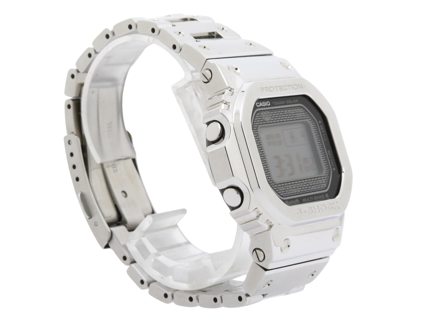 CASIO カシオ 腕時計 G-SHOCK フルメタル GMW-B5000D-1JF シルバー デジタル文字盤 ステンレス メンズ デジタル ソーラー電波 美品