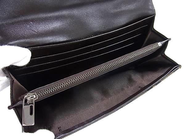 FENDI フェンディ 財布 ズッカ 8M0021 ブラウン キャンバス×レザー ユニセックス 二つ折り 長財布 シルバー金具 美品
