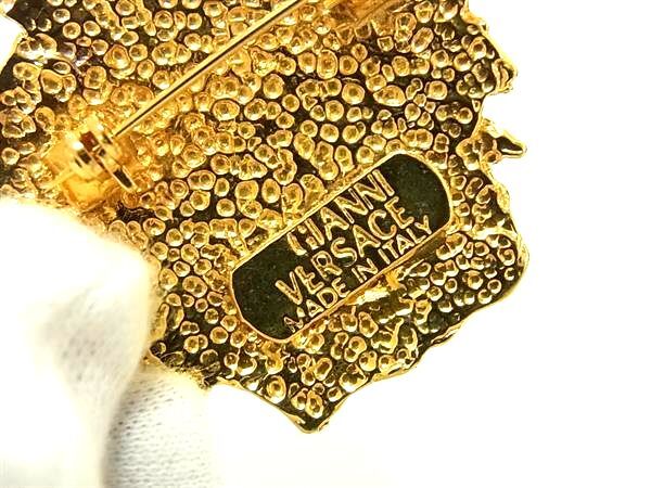 GIANNI VERSACE ジャンニ ヴェルサーチ ブローチ メデューサ ゴールド メタル レディース 新品未使用展示品