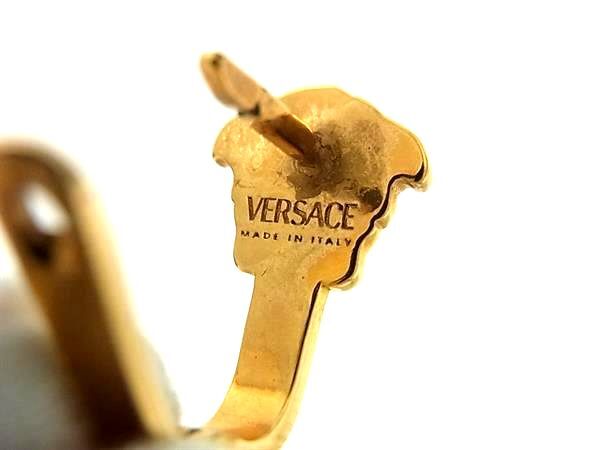 VERSACE ヴェルサーチ ピアス メデューサ ゴールド メタル レディース グレカ クリップ式 美品
