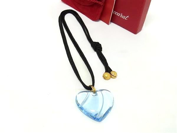 Baccarat バカラ ネックレス クリアブルー クリスタルガラス レディース ハート 新古未使用展示品