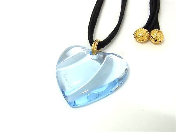 Baccarat バカラ ネックレス クリアブルー クリスタルガラス レディース ハート 新古未使用展示品