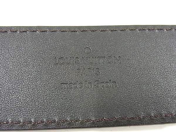 LOUIS VUITTON ルイヴィトン ベルト サンチュール リヴェテッド M6836U ブラウン スエード レザー メンズ シルバー金具 美品