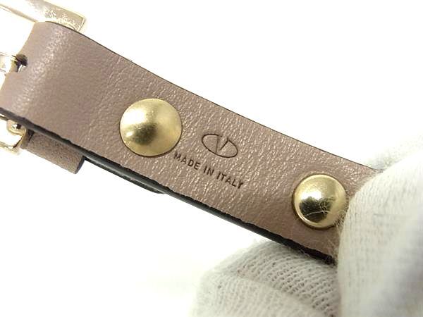 VALENTINO GARAVANI ヴァレンティノ ガラヴァーニ ブレスレット ロックスタッズ TW0J0255VIT ピンクベージュ レザー レディース ゴールド金具 新品未使用展示品