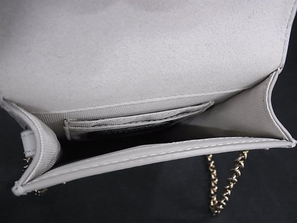 FURLA フルラ ショルダーバッグ FLOW フロー アイボリー系 レザー レディース チェーン ゴールド金具 美品