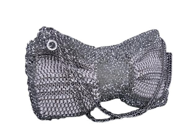 ANTEPRIMA アンテプリマ ショルダーバッグ ワイヤーバッグ シルバー PVCワイヤー レディース リボン チェーン