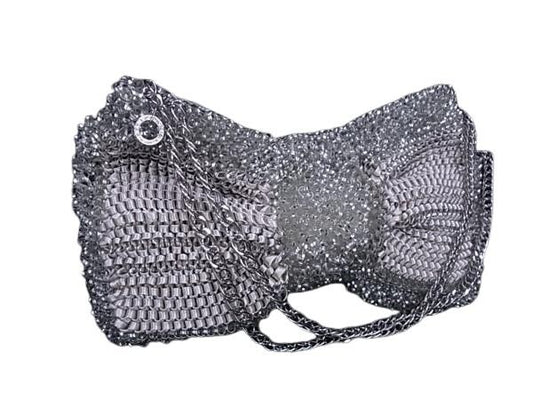 ANTEPRIMA アンテプリマ ショルダーバッグ ワイヤーバッグ シルバー PVCワイヤー レディース リボン チェーン