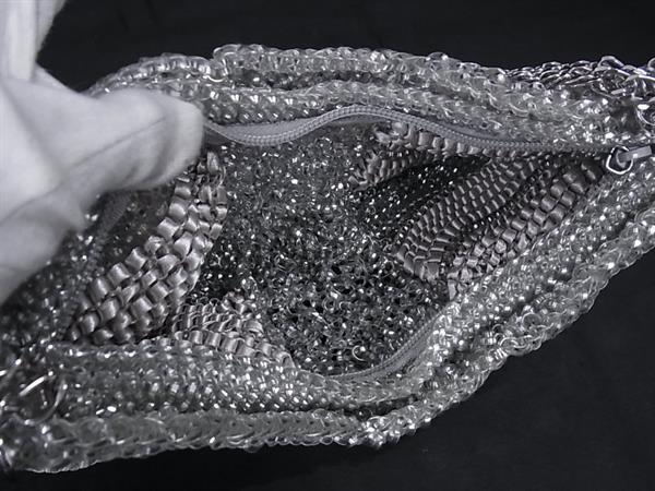 ANTEPRIMA アンテプリマ ショルダーバッグ ワイヤーバッグ シルバー PVCワイヤー レディース リボン チェーン