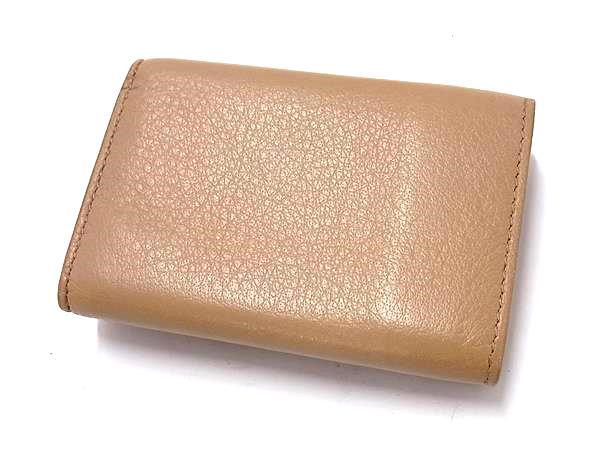 BALENCIAGA バレンシアガ 財布 ペーパーミニウォレット 391446 ベージュ レザー レディース 三つ折り 財布 美品