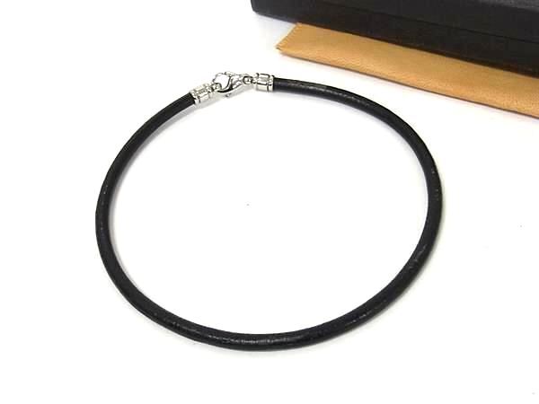 BVLGARI ブルガリ チョーカー ブラック レザー ユニセックス シルバー金具