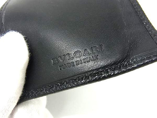 BVLGARI ブルガリ 財布 ブルガリブルガリ ブラック レザー レディース ロゴクリップ 二つ折り 長財布 シルバー金具