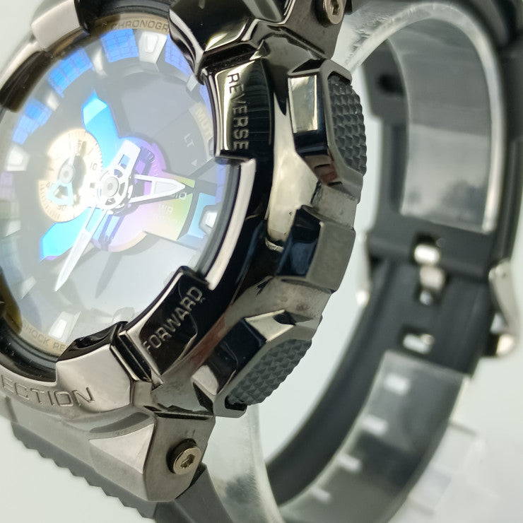 CASIO カシオ 時計 GSHOCK GM110B1AJF ブラック ブルー SS/ラバー メンズ デジアナ 美品