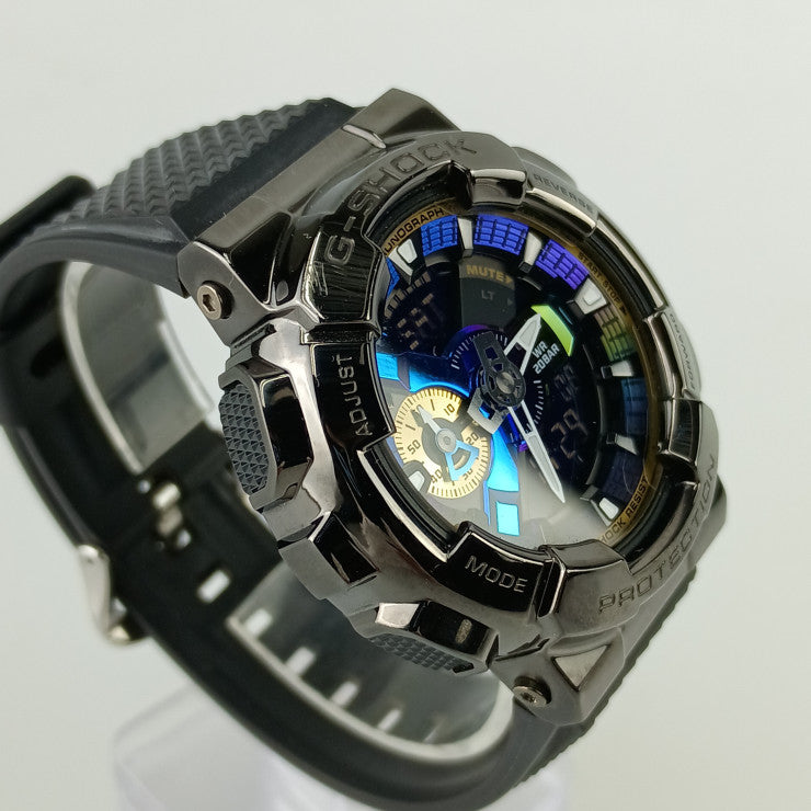 CASIO カシオ 時計 GSHOCK GM110B1AJF ブラック ブルー SS/ラバー メンズ デジアナ 美品