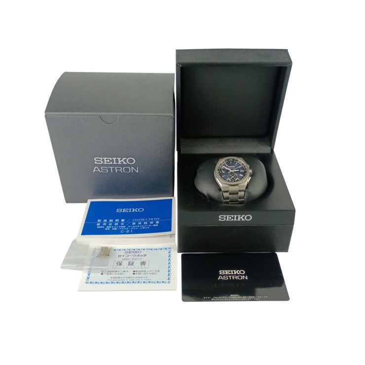 SEIKO セイコー 時計 アストロンネクスターシリーズ 8B630BH0/SBXY065 ブルー文字盤 チタン メンズ アナログ 美品