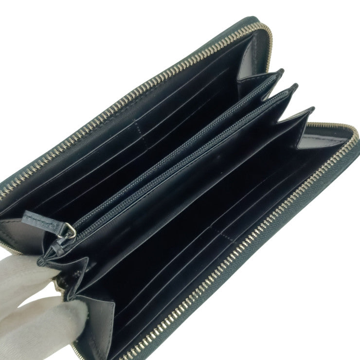 GUCCI グッチ 財布 GGエンボス ロゴマーク 625558 BLACK ブラック レザー ユニセックス パンチング ラウンドファスナー 長財布 シルバー金具 新古未使用展示品