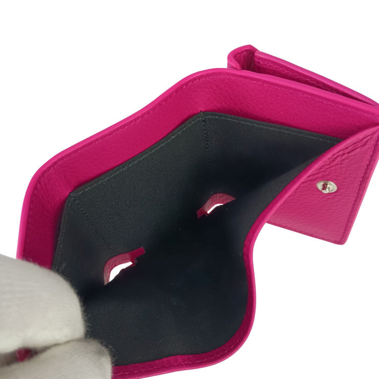 BALENCIAGA バレンシアガ 財布 ペーパーミニウォレット 391446 DLQON 5550 ピンク スムースカーフスキン レディース 三つ折り 財布 新品未使用展示品