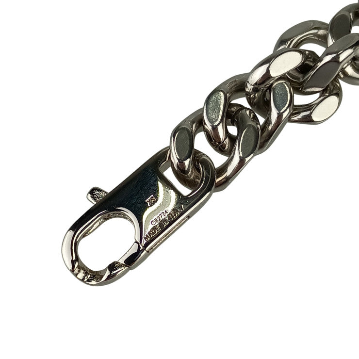 FENDI フェンディ ブレスレット FFロゴ バゲット リンクチェーン シルバー メタル ユニセックス 美品