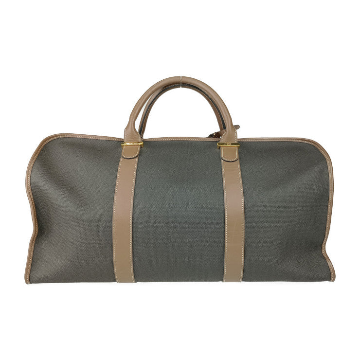 超美品 dunhill ダンヒル ボストンバッグ ボストンバッグ - ブラウン系 ゴールド金具 PVC レザー メンズ トラベルバッグ 旅行鞄 ヘリンボーン調