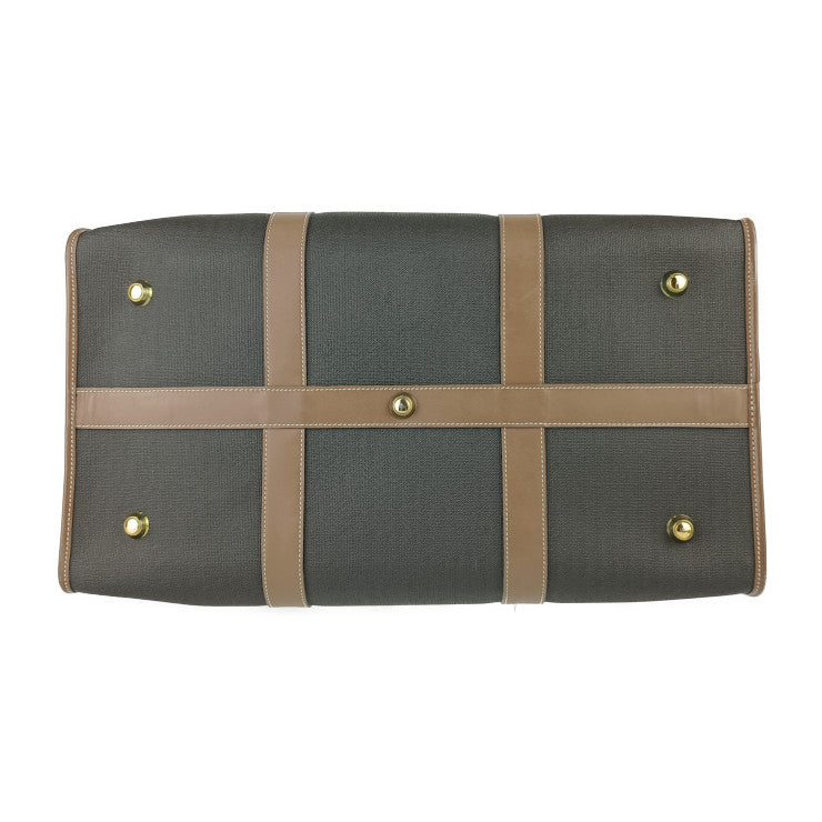 超美品 dunhill ダンヒル ボストンバッグ ボストンバッグ - ブラウン系 ゴールド金具 PVC レザー メンズ トラベルバッグ 旅行鞄 ヘリンボーン調