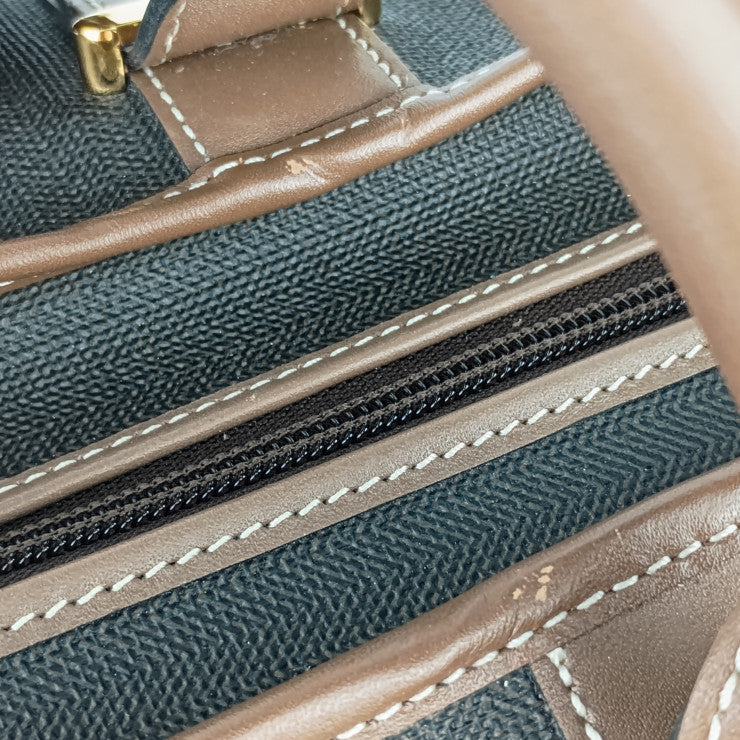 超美品 dunhill ダンヒル ボストンバッグ ボストンバッグ - ブラウン系 ゴールド金具 PVC レザー メンズ トラベルバッグ 旅行鞄 ヘリンボーン調