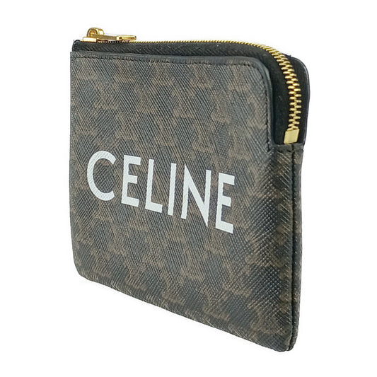 美品 CELINE セリーヌ コインケース コインパース 10C662CA2 38NO ブラウン ゴールド金具 トリオンフキャンバス レディース 小銭入れ